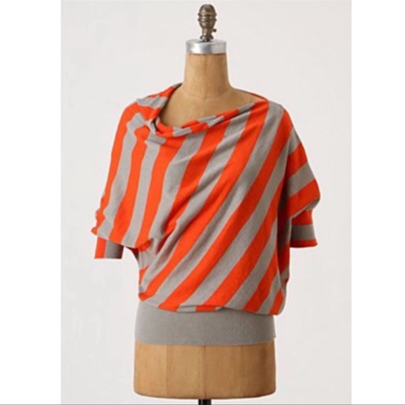 Anthropologie Tops - Anthropologie Moth Asymmetrical Drapey Sweater Top Dolman Sleeves Medium